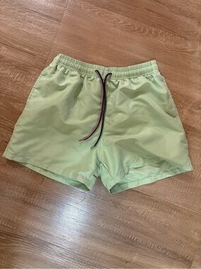 Sergio Rossi Mint Pastel Green Swim Shorts with Contrast Drawcord
